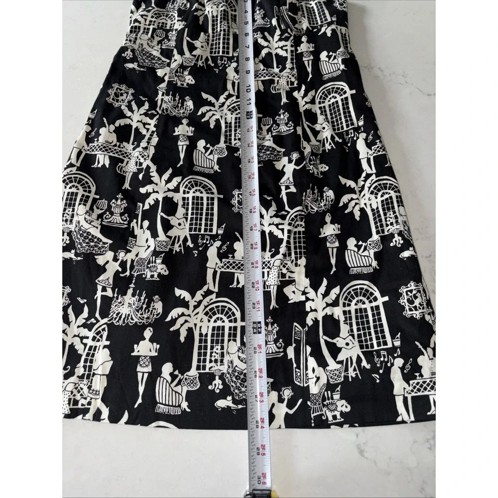 Lilly Pulitzer Bowen Dress Late Night Toile Womens 2 Black Strapless Palm Royale - Picture 7 of 7